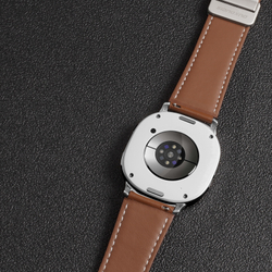Ремешок из натуральной кожи коричневого цвета от Dux Ducis для смарт часов Samsung Galaxy Watch 8 (40 и 44мм), серия YA Series