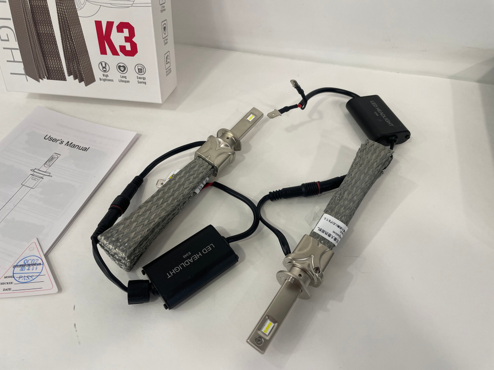H1 / Светодиодные лампы K3, без вентилятора, 12v, 55w (2 шт. / комплект)