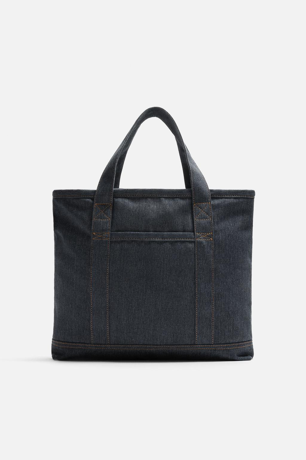 ZARA ДЖИНСОВАЯ СУМКА-ШОПЕР, СИНИЙ