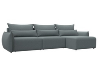 Диван угловой Лига-051 НПБ Лонг угол универсальный РОГОЖКА Амур 07 серый