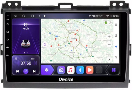 Магнитола для Toyota Land Cruiser Prado 120, Lexus GX470 (экран климата внизу) - Carmedia OL-9696-IJ Android 10, 8-ядер, 4G SIM-слот