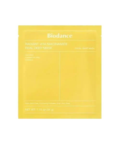 Biodance Radiant Vita Niacinamide Real Deep Mask гидрогелевая маска с ниацинамидом для сияния кожи