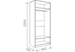 Шкаф Майя М-02 дуб баррик светлый / крем брюле