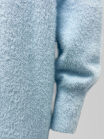 Комплект JN 5276 пушистый из платья миди и кардигана с поясом в комплекте