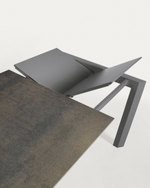 Стол Atta 140 (200) x90 антрацит, темно-коричневый, керамика