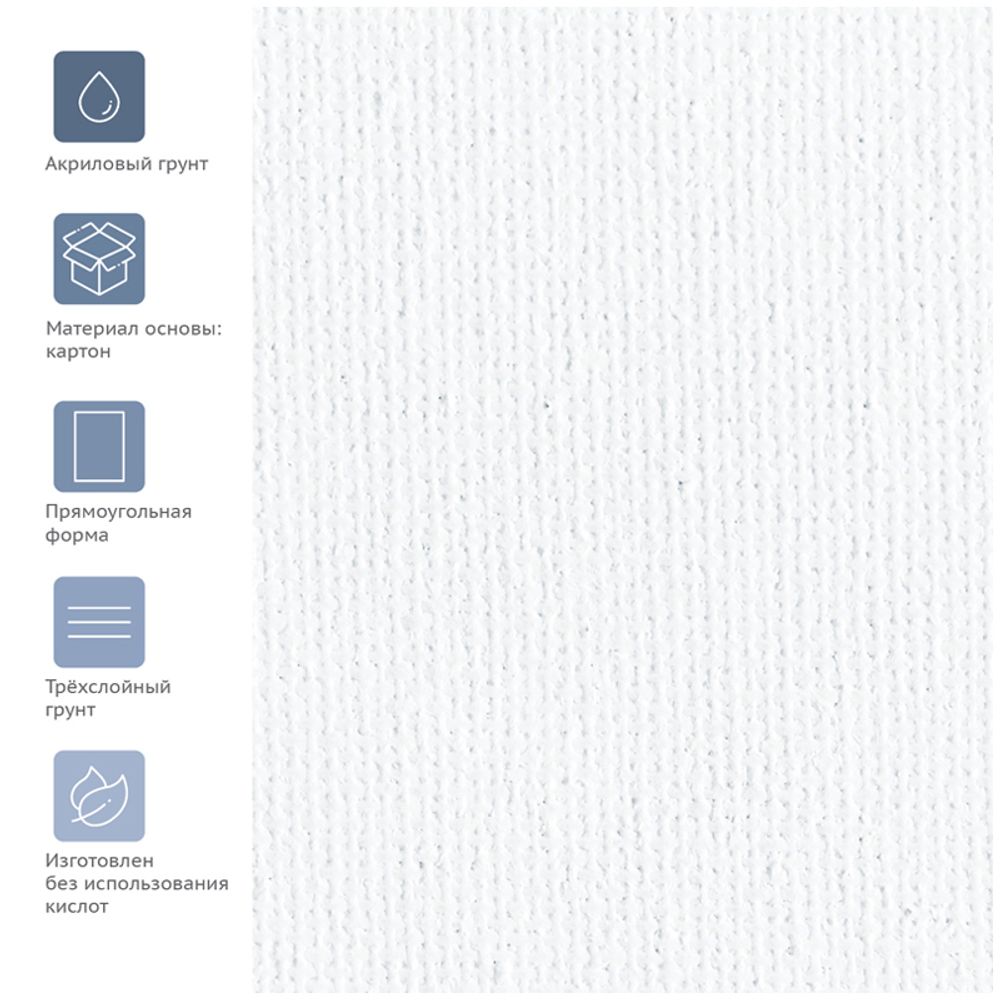 Холст на картоне Гамма "Студия", 30*35см, 100% хлопок, 280г/м2, мелкое зерно