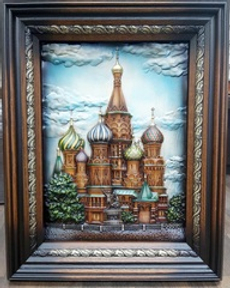 Панно резное "Собор Василия Блаженного"