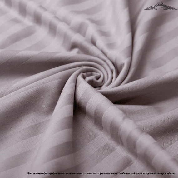 Сатин-страйп &quot;Теплый тауп&quot; AirJet+mers | полоса 1х1 | ш.240 см | 150 г/м² | хлопок-100%