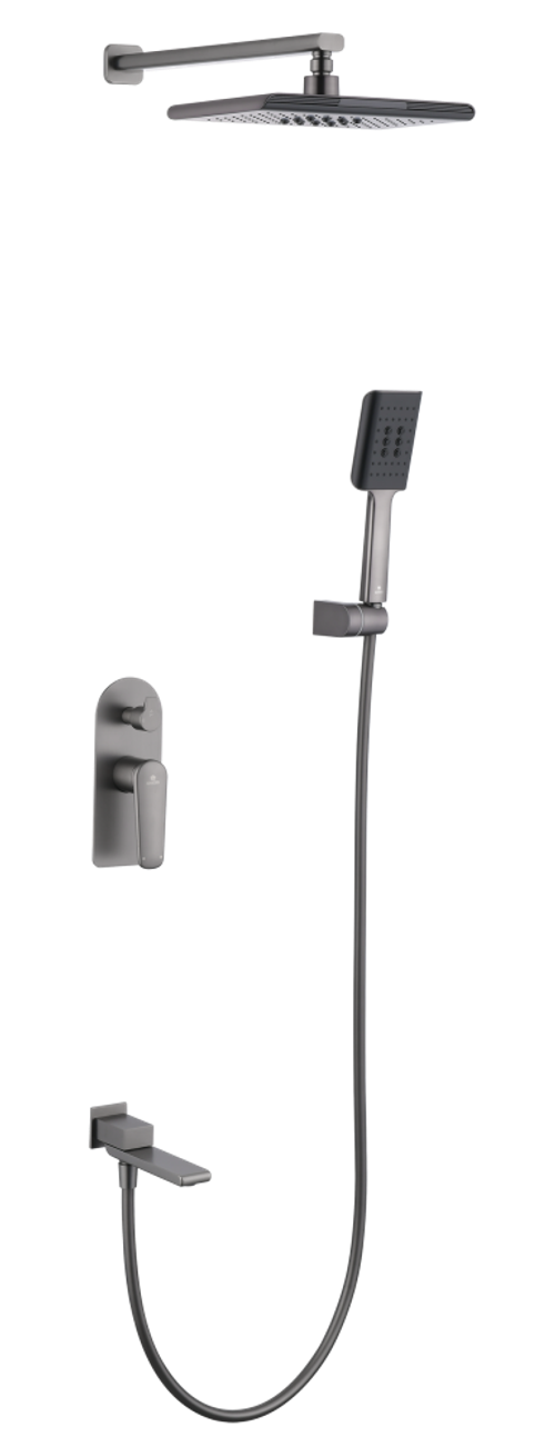 02165-Q Смеситель встраиваемый для душа с 3-функ. (ГРАФИТ) GANZER (6/1шт)