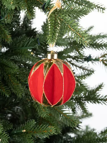 Винтажный стеклянный шар Ришелье 8 см., 1 шт., Karlsbach (13235)