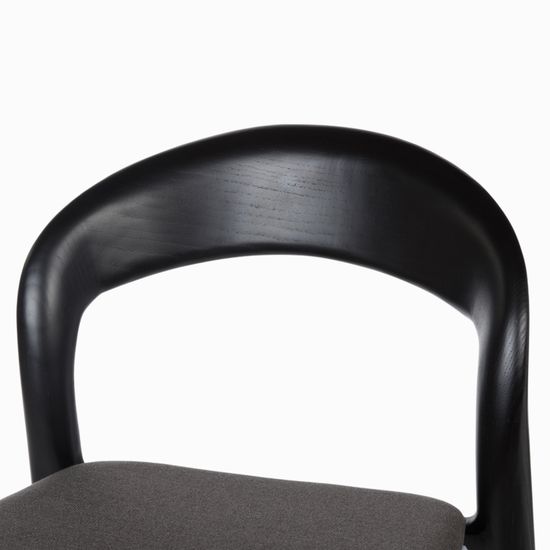 Полубарный стул Canada темное дерево и серая ткань