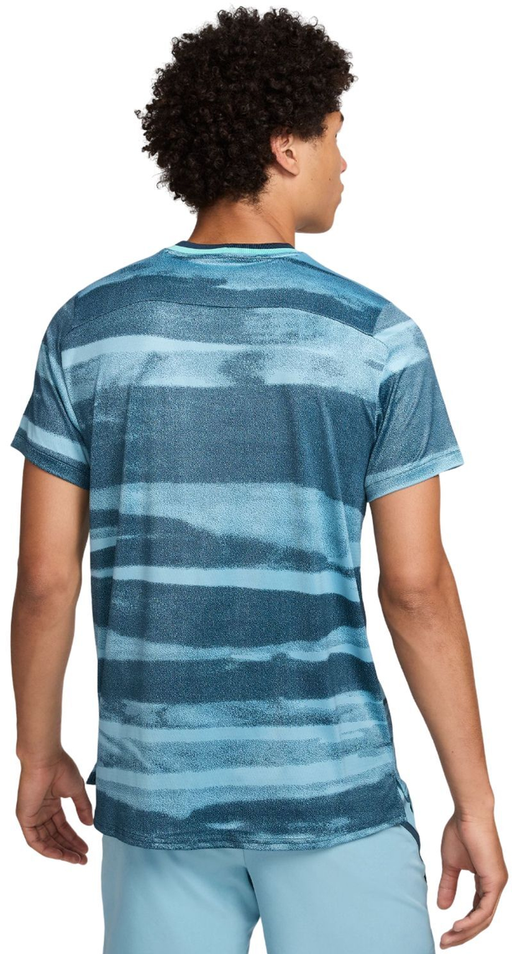 Мужская теннисная футболка Nike Court Advantage Dri-Fit Tennis Print - небесный