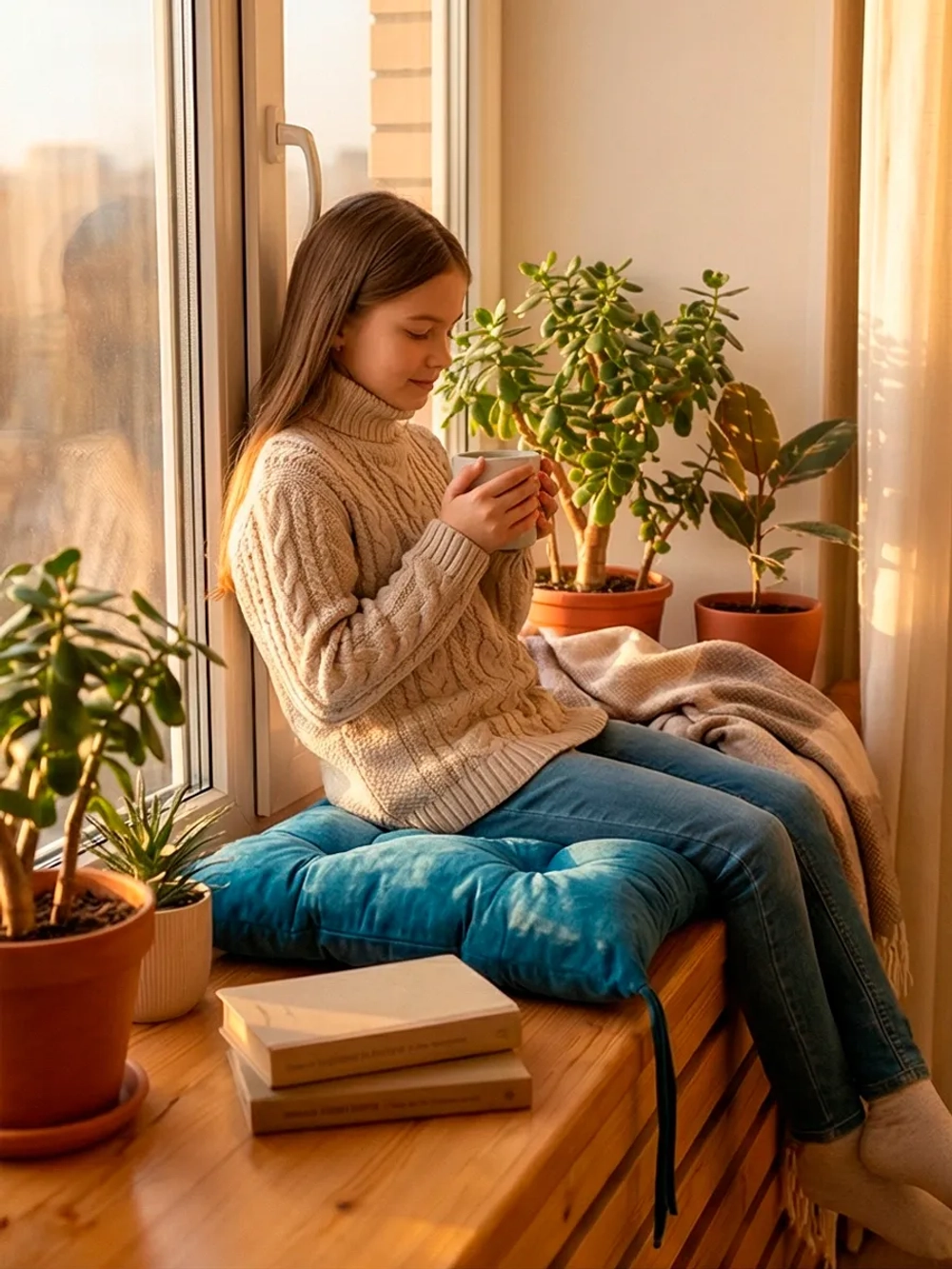 Подушка на скамью, подоконник, обувницу 100х45 см