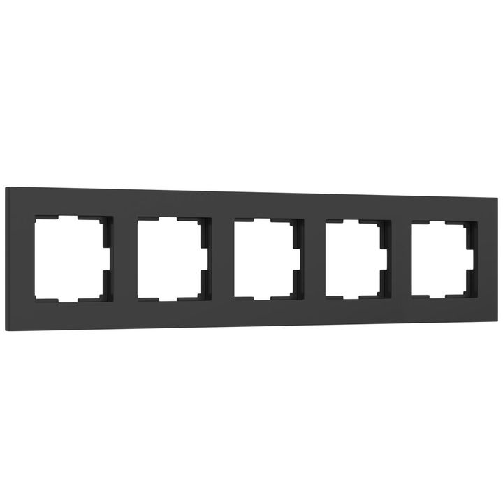 Рамка Werkel Slab на 5 постов черный софт W0052908 4690389207907