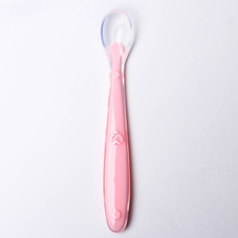 2300115 Ложка детская для кормления силиконовая, от 5 мес., цвет розовый