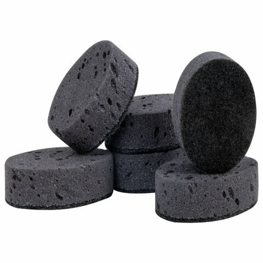 Губки для посуды OVAL BLACK 95х65х35 мм КОМПЛЕКТ 6 шт., КРУПНОПОРИСТЫЙ поролон/абразив LAIMA, 608649