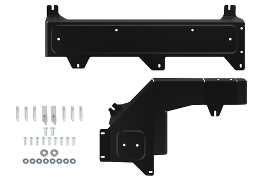 Защита топливных и тормозных магистралей АвтоБроня для Haval Dargo (V - 2.0) 2022-н.в., сталь 1.4 мм, с крепежом, штампованная, 2 части, 111.09428.1