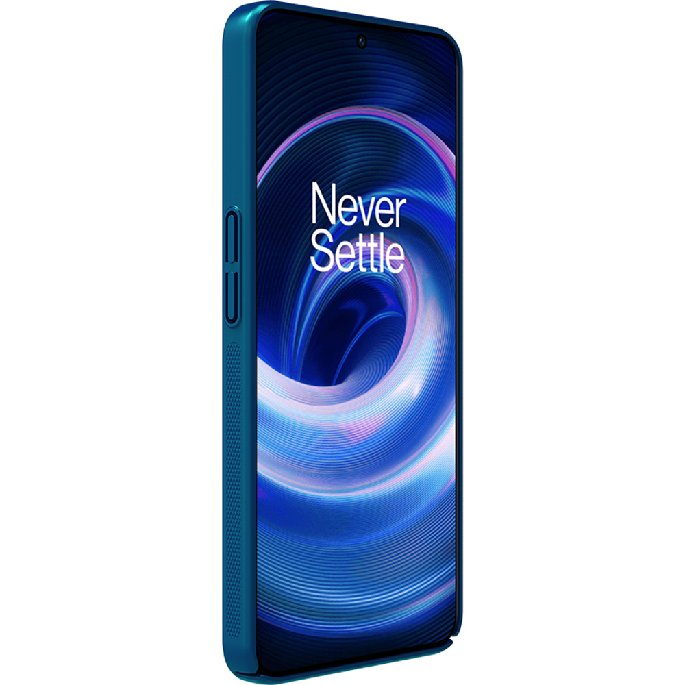 Тонкий чехол синего цвета (Peacock Blue) от Nillkin для OnePlus Ace 5G и 10R 5G, серия Super Frosted Shield