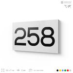 Номер на дверь 258, табличка на дверь для офиса, квартиры, кабинета, аудитории, склада, белая 120х70 мм, Айдентика Технолоджи