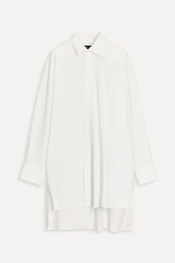 ZARA УДЛИНЕННАЯ РУБАШКА ИЗ ПОПЛИНА — 50TH ANNIVERSARY, БЕЛЫЙ