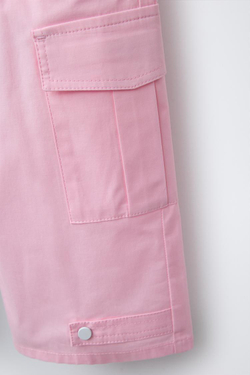 ZARA БРЮКИ КАРГО С КАРМАНАМИ, РОЗОВЫЙ