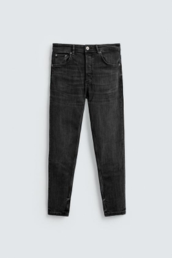 ZARA УКОРОЧЕННЫЕ ДЖИНСЫ SKINNY, УГОЛЬНЫЙ