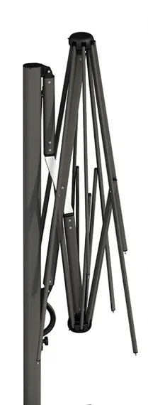 Зонт для кафе профессиональный Astro Carbon, 290х290 см, графит, слоновая кость