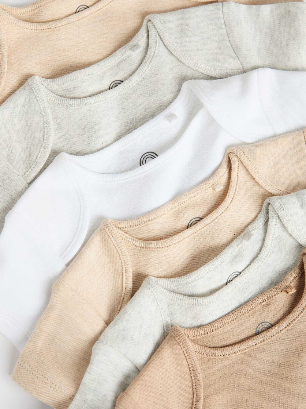 Боди с коротким рукавом для малышей Next 541-754, 7 шт., Белый, Бежевый