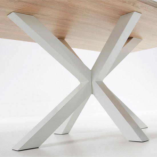 Стол Arya деревянный с белыми стальными ножками 200x100