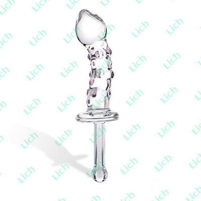 Стеклянный стимулятор простаты с удобной рукоятью, 12 см