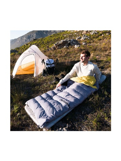 Спальный мешок Naturehike CW400 NH18C400-D с утиным пухом, размер M, серый