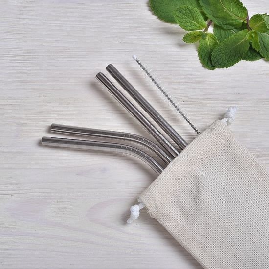 Набор металлических трубочек ZEERO "Для двоих" в чехле