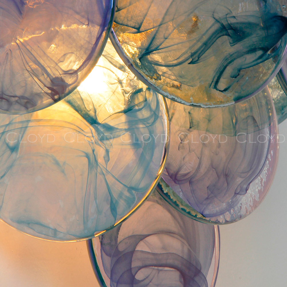 Бра Cloyd LINZE-B W2 / выс. 32 см - латунь - голубое стекло (арт.20483)