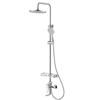 Смеситель Lemark Ortus LM11362C для ванны и душа с регулируемой высотой штанги и верхней душевой лейкой "Тропический дождь"