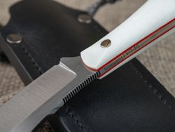 Нож для бушкрафта "Канадец", сталь VG-10/Elmax, рукоять G10 (белая)