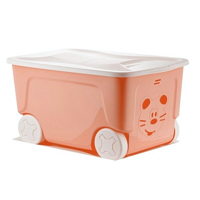 Детский ящик на колесах Lalababy Play with Me 50 л персиковая карамель