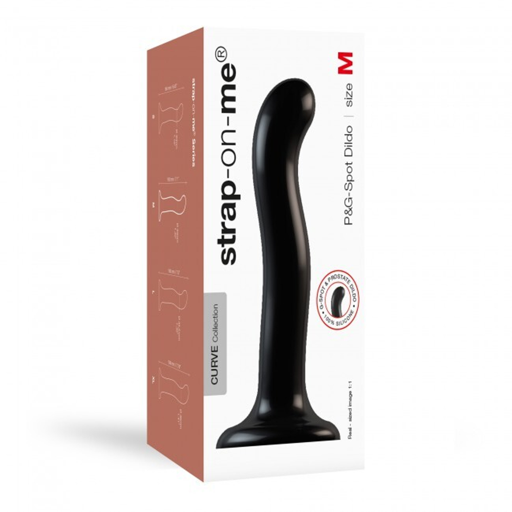 Изогнутый фаллоимитатор Strap-on-me DILDO POINT P&G M Medium на присоске, черный