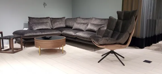 Журнальный столик Slide Ø80х40 см со сдвижной столешницей, черная керамика