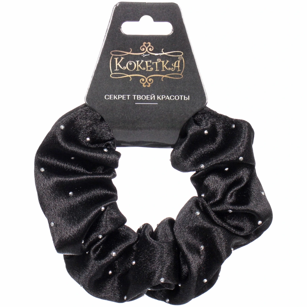Резинка для волос атласная «DesignPRO», цвет черный, d-10см