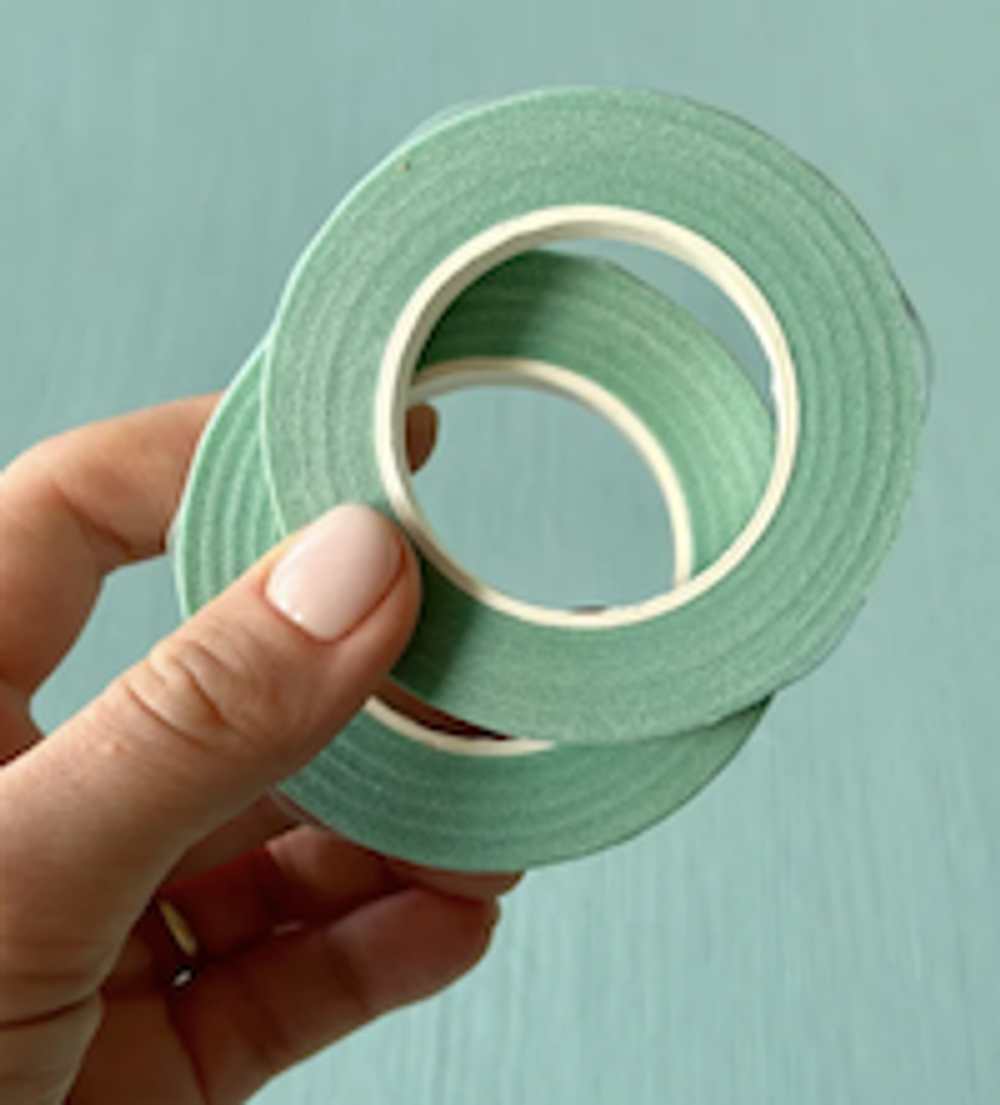 Тейп лента светлая флористическая 13 мм * 27 м (цвет мятный, 2шт.)