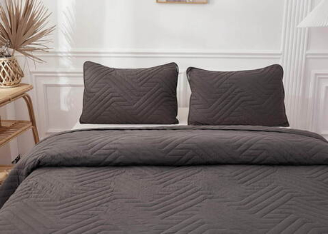 Покрывало 160х220 и наволочка 50х70 Sofi De MarkO Мориц темно-серое
