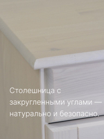 Шкаф витрина, 132х39х192, Лена, буфет для кухни, трехдверный из массива дерева, белый, Dipriz