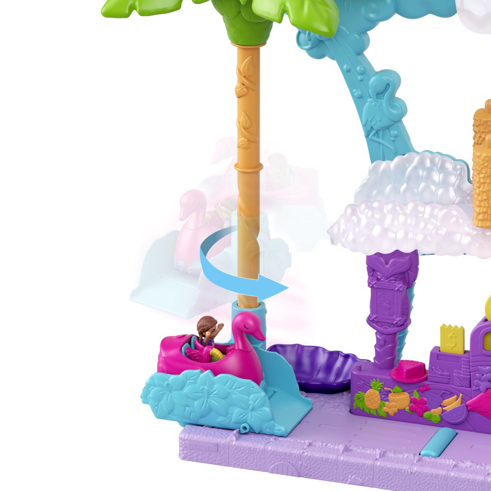 Polly Pocket - Фламинго Мойка Набор с 2 куклами, 2 животными и транспортным средством HHJ05