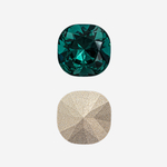 Кристалл Кушон (Сushion), оттенок "Голубой Циркон"/"Blue Zircon", 10мм