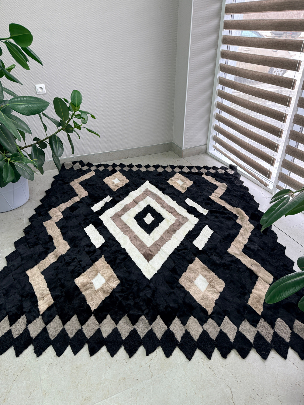 Покрывало меховое ковер из шкуры овчины