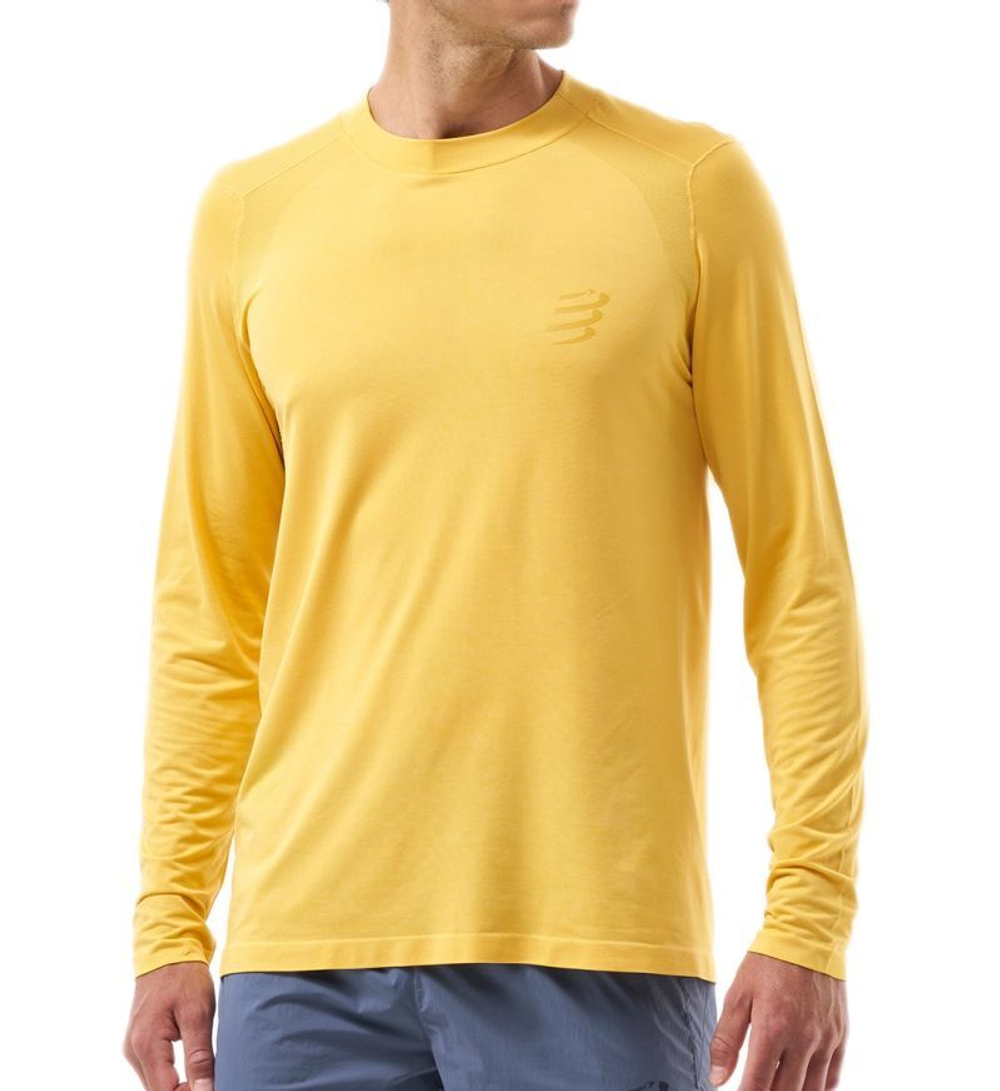 Мужская теннисная футболка с длинным рукавом Compressport Performance Long Sleeve - ceylon yellow