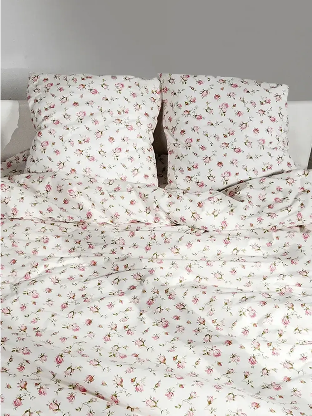 Наволочка комплект 2шт перкаль Сказка "Розовые бутоны" 45х45 см на молнии