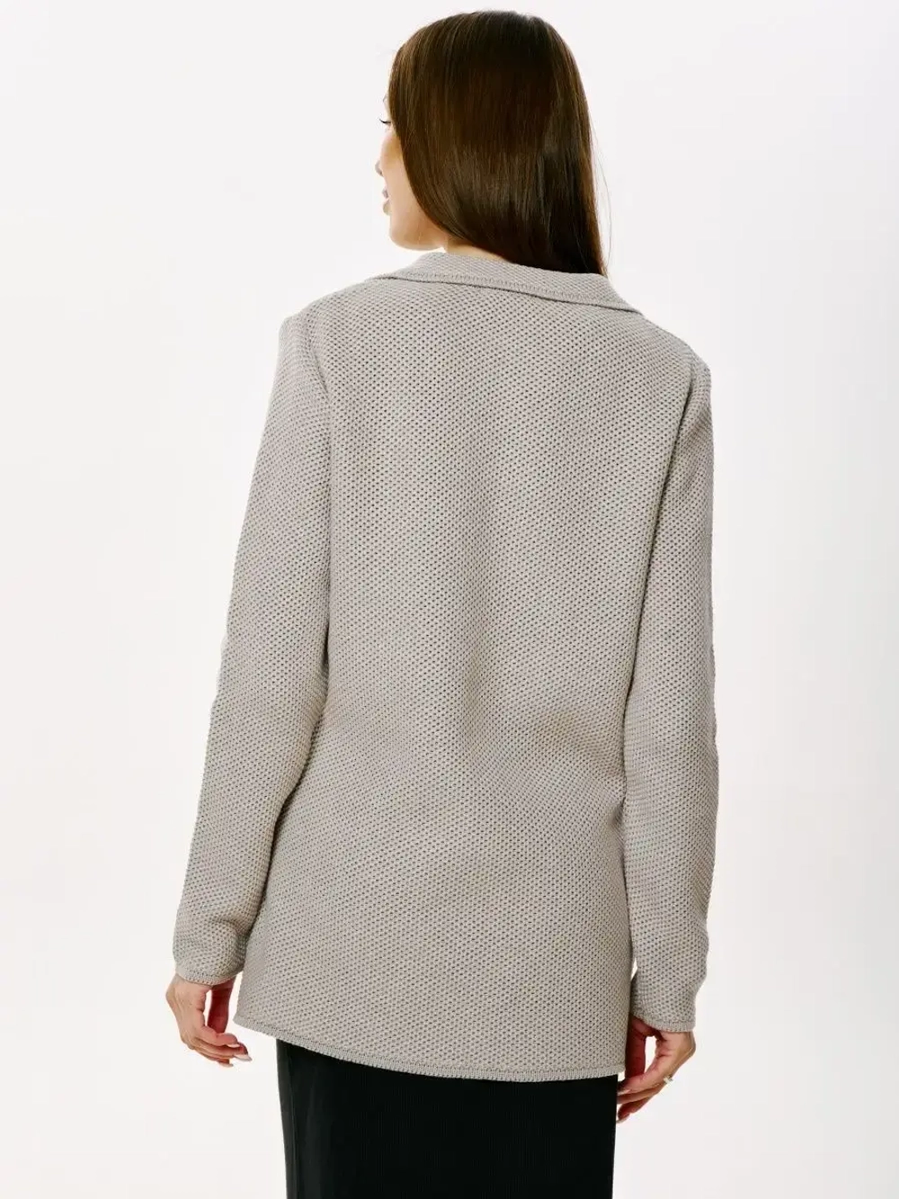 Пиджак вязаный, жакет на пуговице.