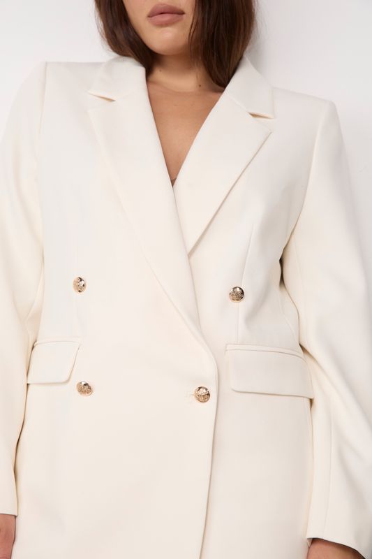 Жакет двубортный, молочный
