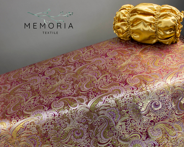 Чехол на гроб "Парча атлас" крышка вгладь, бордо-золото